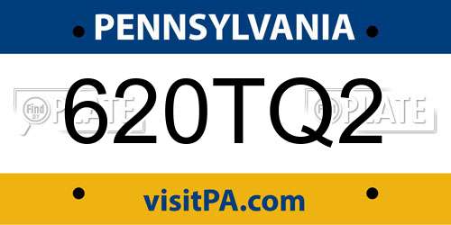 620TQ2 Pennsylvania License Plate