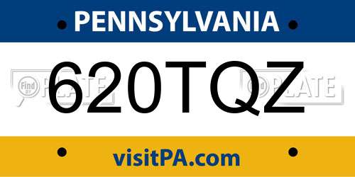 620TQZ Pennsylvania License Plate