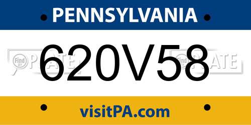 620V58 Pennsylvania License Plate
