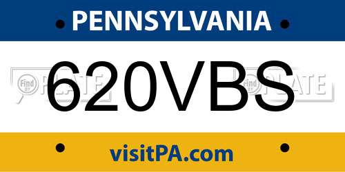 620VBS Pennsylvania License Plate