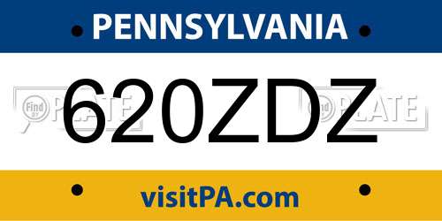 620ZDZ Pennsylvania License Plate