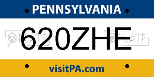 620ZHE Pennsylvania License Plate