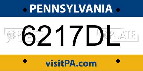 6217DL Pennsylvania License Plate