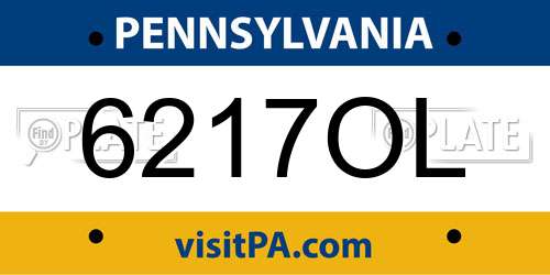 6217OL Pennsylvania License Plate