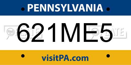 621ME5 Pennsylvania License Plate