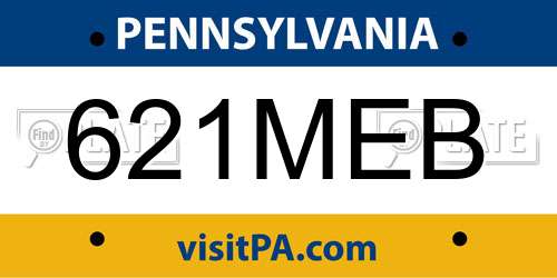 621MEB Pennsylvania License Plate