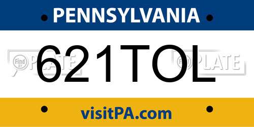 621TOL Pennsylvania License Plate