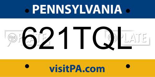 621TQL Pennsylvania License Plate