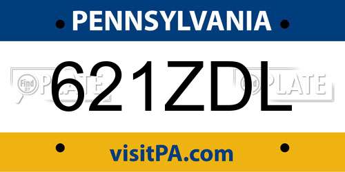 621ZDL Pennsylvania License Plate