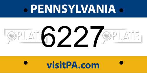 6227 Pennsylvania License Plate