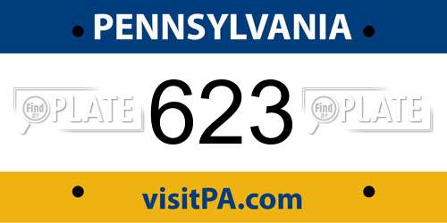 623 Pennsylvania License Plate