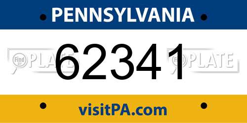 62341 Pennsylvania License Plate