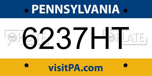 6237HT Pennsylvania License Plate