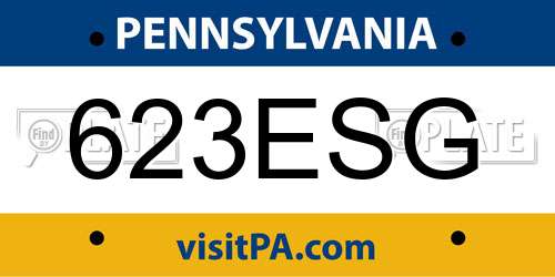 623ESG Pennsylvania License Plate