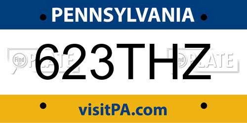 623THZ Pennsylvania License Plate