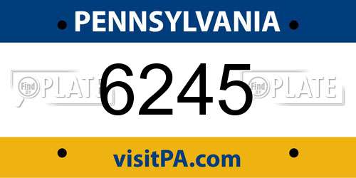 6245 Pennsylvania License Plate