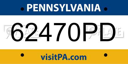 62470PD Pennsylvania License Plate