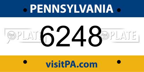 6248 Pennsylvania License Plate