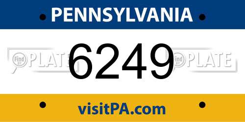 6249 Pennsylvania License Plate
