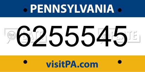 6255545 Pennsylvania License Plate