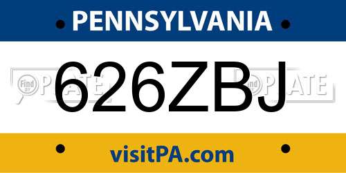 626ZBJ Pennsylvania License Plate