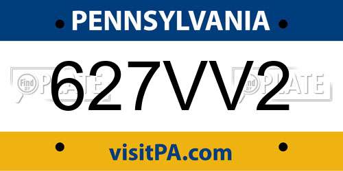 627VV2 Pennsylvania License Plate