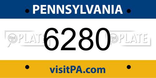 6280 Pennsylvania License Plate