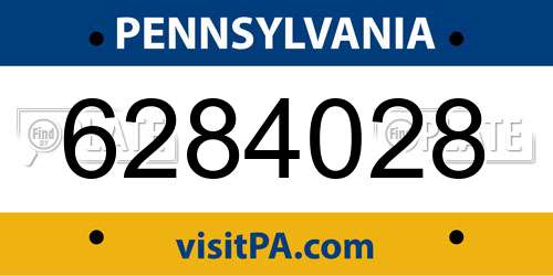 6284028 Pennsylvania License Plate