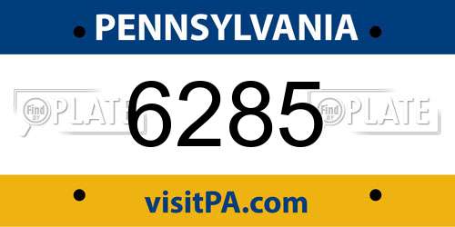 6285 Pennsylvania License Plate