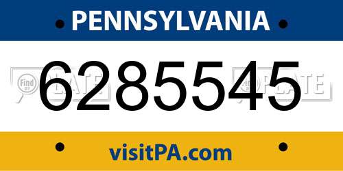 6285545 Pennsylvania License Plate