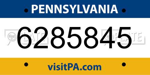 6285845 Pennsylvania License Plate
