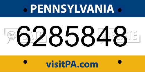 6285848 Pennsylvania License Plate
