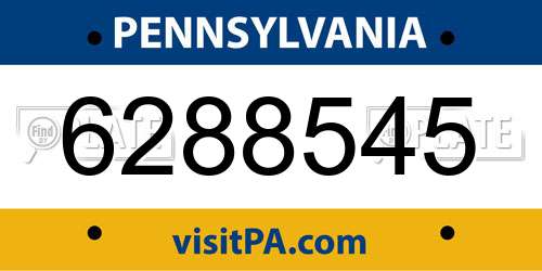 6288545 Pennsylvania License Plate