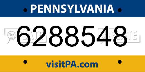 6288548 Pennsylvania License Plate