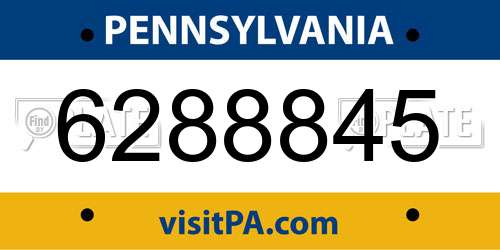 6288845 Pennsylvania License Plate