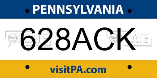 628ACK Pennsylvania License Plate
