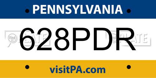 628PDR Pennsylvania License Plate