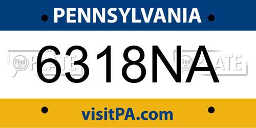 6318NA Pennsylvania License Plate