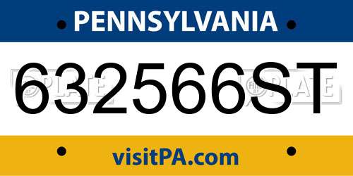 632566ST Pennsylvania License Plate