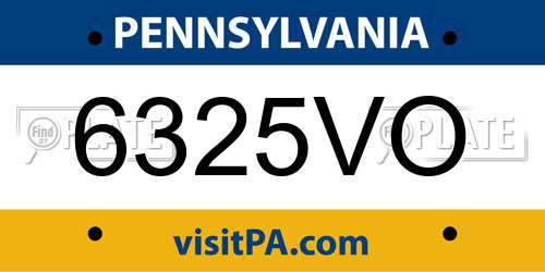 6325VO Pennsylvania License Plate