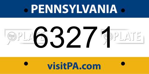 63271 Pennsylvania License Plate