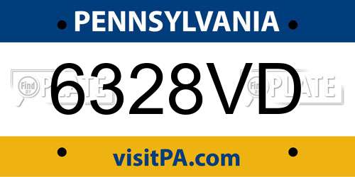 6328VD Pennsylvania License Plate