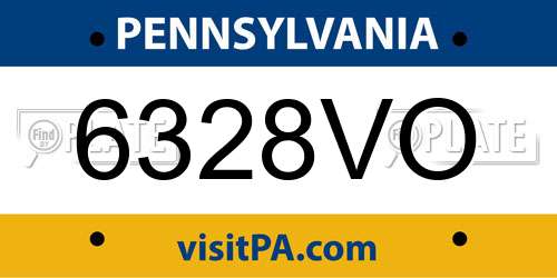 6328VO Pennsylvania License Plate