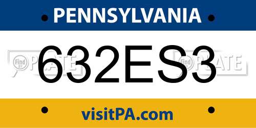 632ES3 Pennsylvania License Plate