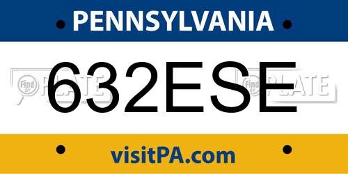 632ESE Pennsylvania License Plate