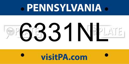 6331NL Pennsylvania License Plate