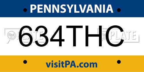 634THC Pennsylvania License Plate