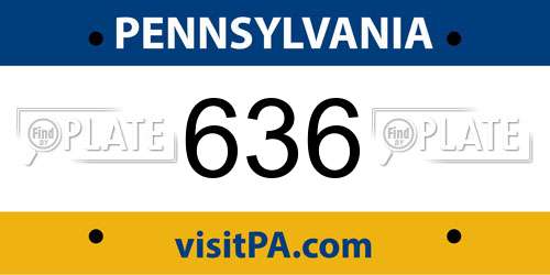 636 Pennsylvania License Plate