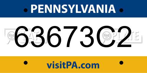 63673C2 Pennsylvania License Plate