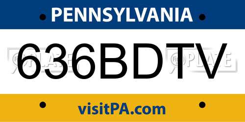636BDTV Pennsylvania License Plate